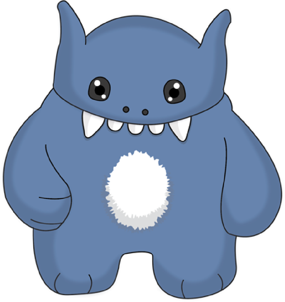 Blu playful monster art by Scary Sweet