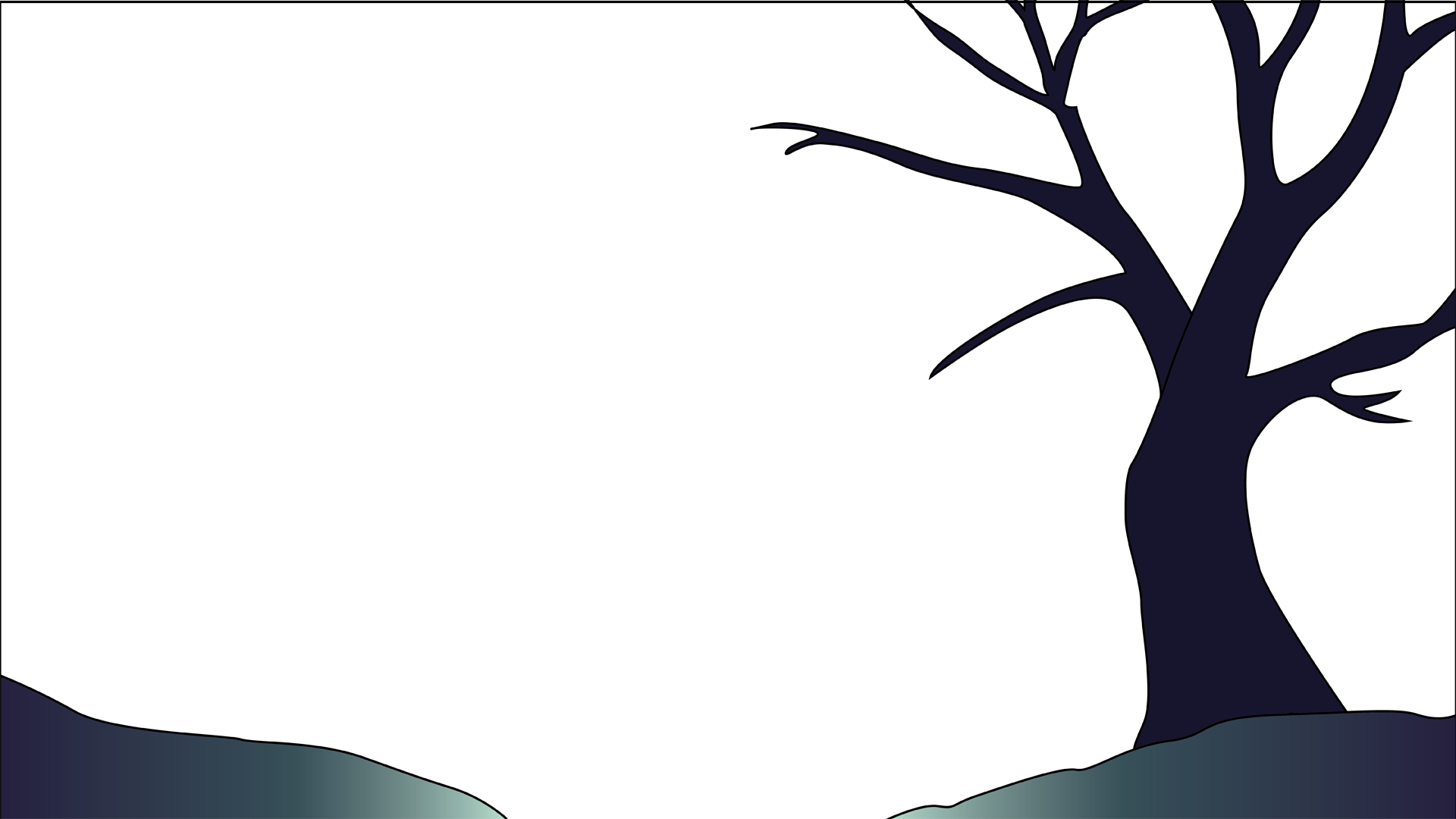 Foreground layer with creepy monster elements